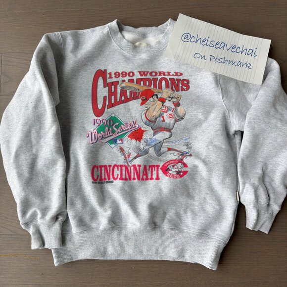 Vintage 90s Cincinnati Reds X Jack Davis MLB Baseball 1990 World Series Shirt - Picture 1 of 2